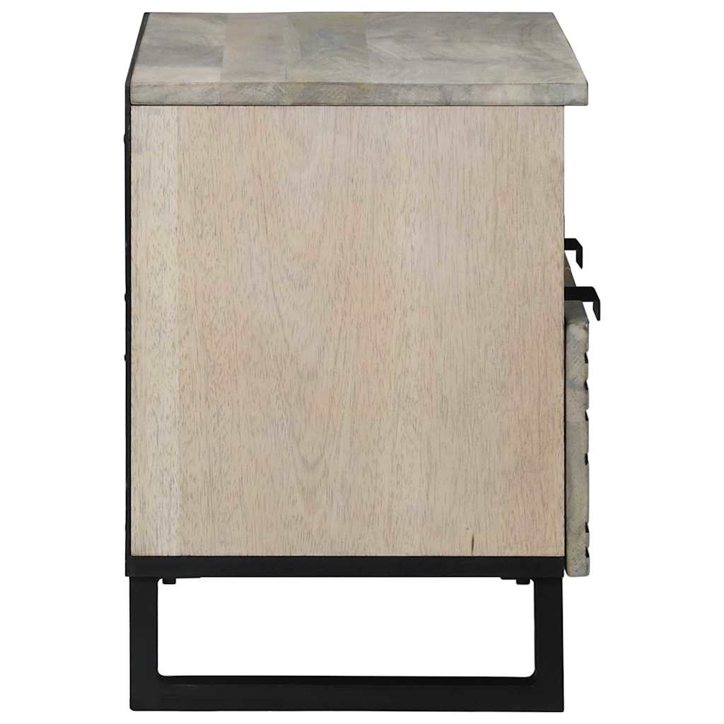 Mobile TV Bianco 70 x 33 x 46 cm legno massello di mango