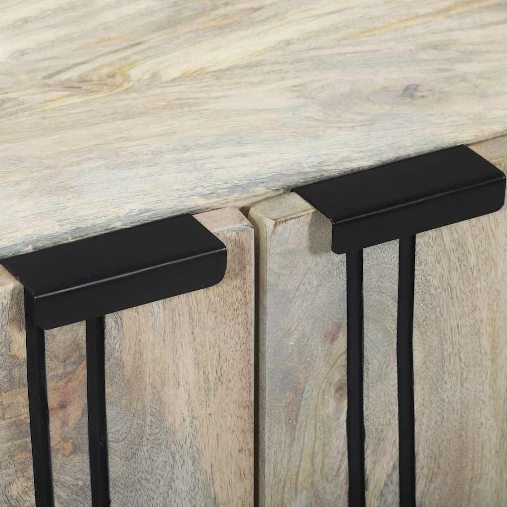 Credenza Bianco 60 x 33.5 x 75 cm Legno massello di mango - homemem39