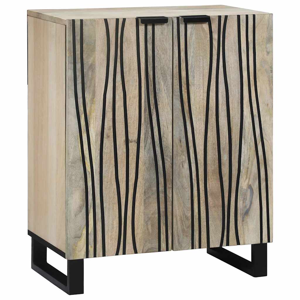 Credenza Bianco 60 x 33.5 x 75 cm Legno massello di mango - homemem39