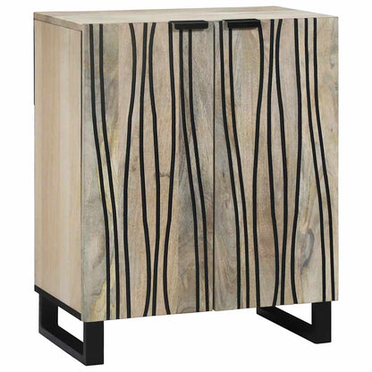 Credenza Bianco 60 x 33.5 x 75 cm Legno massello di mango - homemem39
