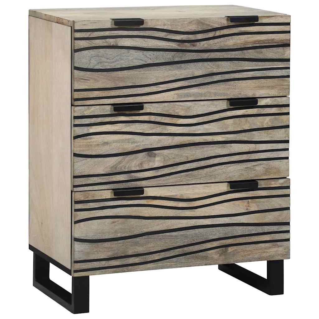 Credenza Bianco 60 x 33.5 x 75 cm Legno massello di mango - homemem39