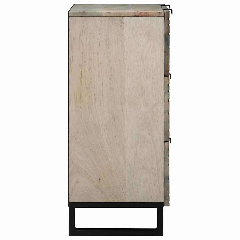 Credenza Bianco 60 x 33.5 x 75 cm Legno massello di mango - homemem39