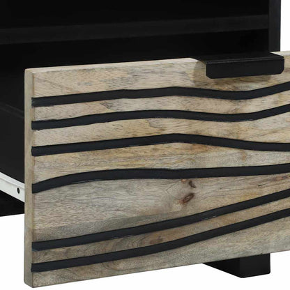 Armadio da Notte con cassetto Bianco e nero 40 x 33 x 46 cm