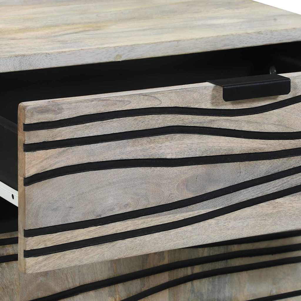 Armadio da Notte con cassetto Bianco e nero 50 x 33 x 60 cm