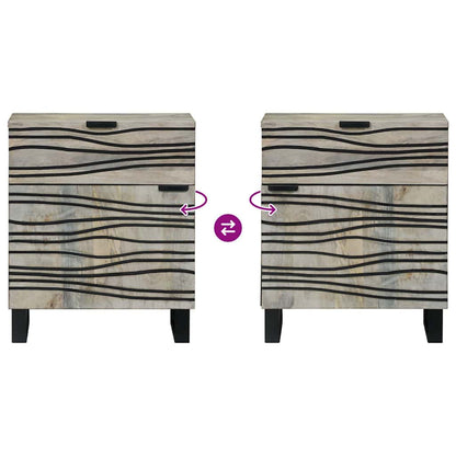 Armadio da Notte con cassetto Bianco e nero 50 x 33 x 60 cm