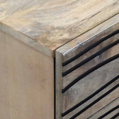 Armadio da Notte con cassetto Bianco e nero 50 x 33 x 60 cm