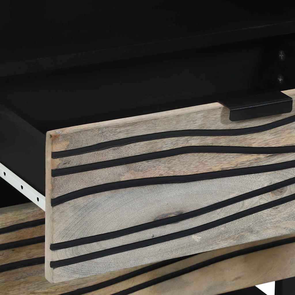 Armadio da Notte con cassetto Bianco e nero 50 x 33 x 60 cm