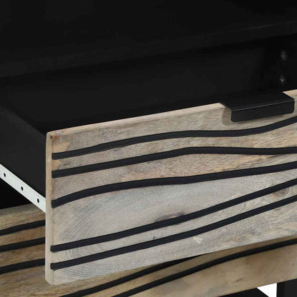 Armadio da Notte con cassetto Bianco e nero 50 x 33 x 60 cm