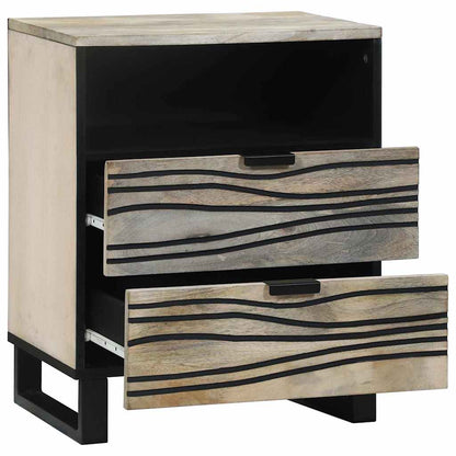 Armadio da Notte con cassetto Bianco e nero 50 x 33 x 60 cm