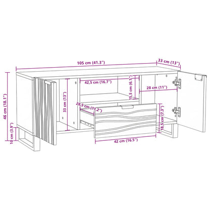 Unità TV con cassetto Bianco 105 x 33 x 46 cm Legno multistrato | homemem39