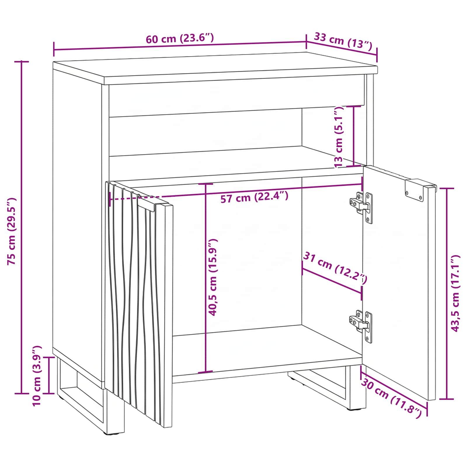 Armadi e Supporti per Storage di Media Bianco e Nero | homemem39