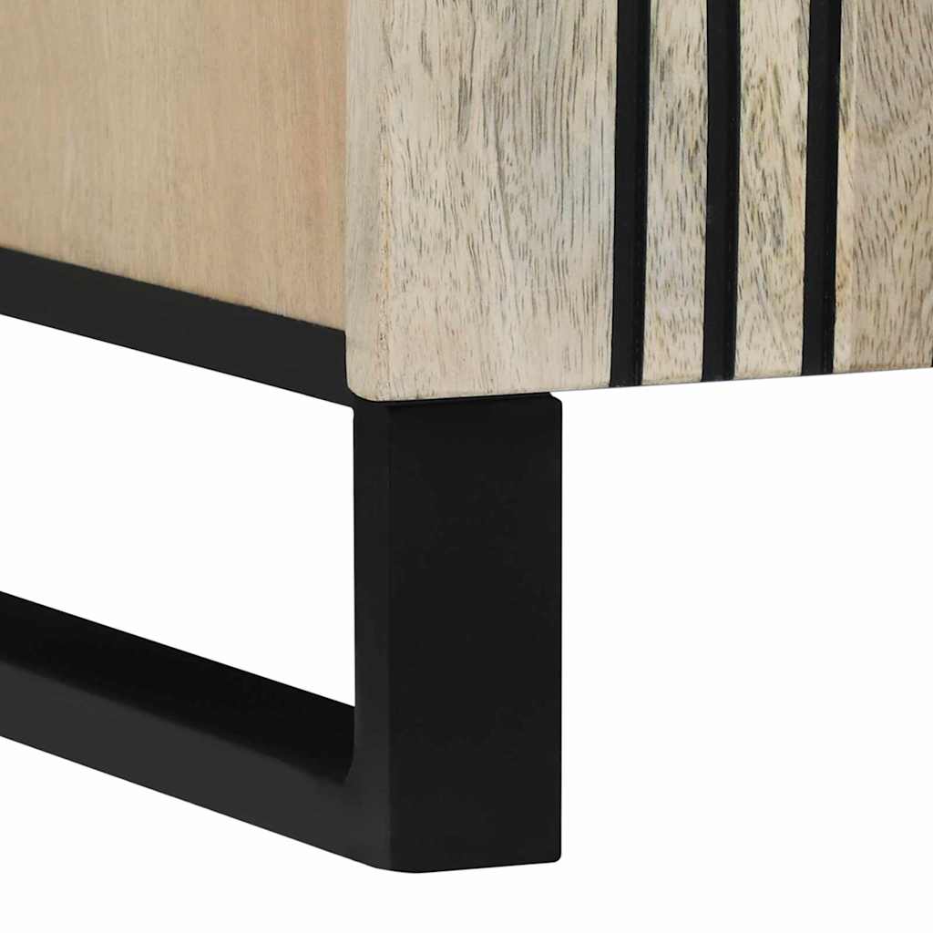 Sideboard Bianco 90 x 33 x 75 cm legno massello di mango - homemem39