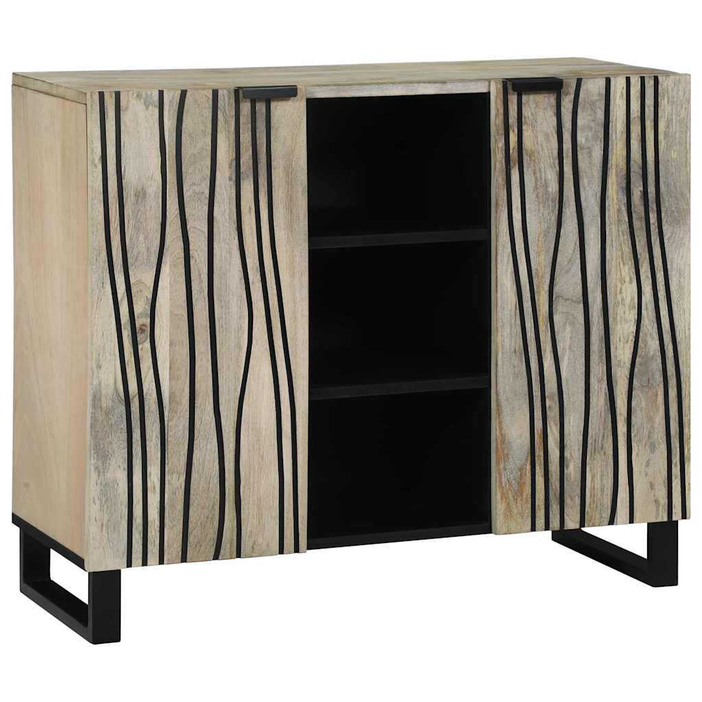 Sideboard Bianco 90 x 33 x 75 cm legno massello di mango - homemem39