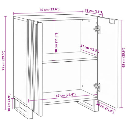 Credenza Noce 60 x 33,5 x 75 cm Legno di mango massello | homemem39