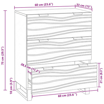 Credenza Marrone 60 x 33.5 x 75 cm Legno massello di mango | homemem39