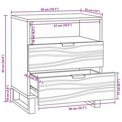Armadio da Notte Noce 50 x 33 x 62 cm Legno ingegnerizzato | homemem39