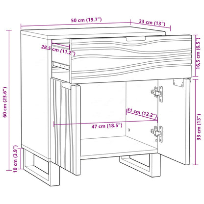 Armadio da Notte Noce 50 x 33 x 60 cm Legno ingegnerizzato | homemem39