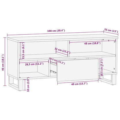 Mobile TV Marrone 105 x 33 x 46 cm legno massello di mango