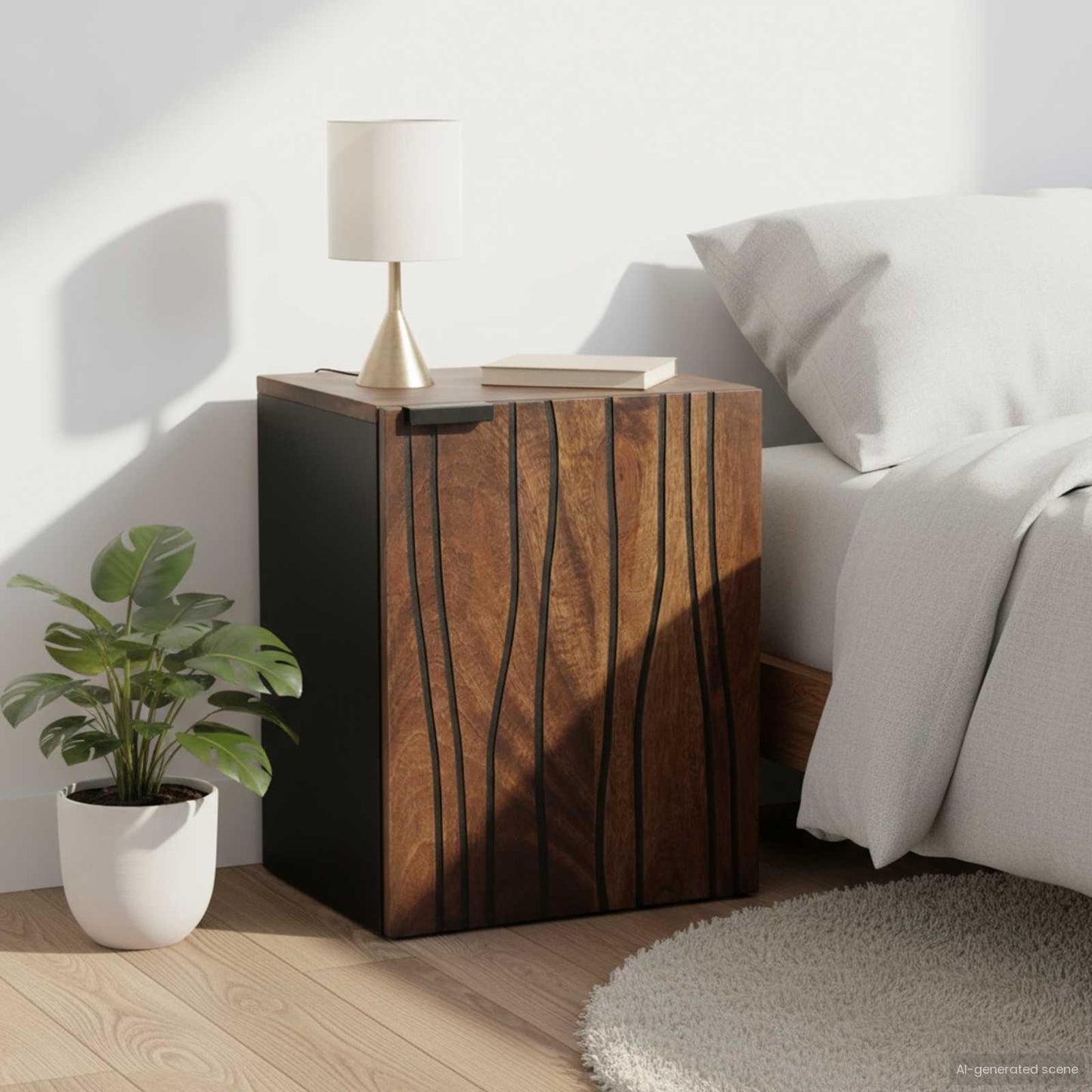 Armadio per Lavabo da Bagno con porta Noce 38 x 33,5 x 48 cm | homemem39