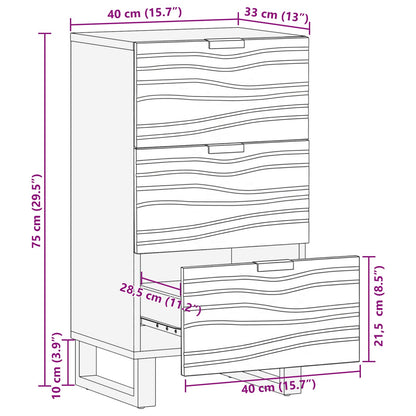 Credenza Marrone 40 x 33 x 75 cm legno massello di mango | homemem39
