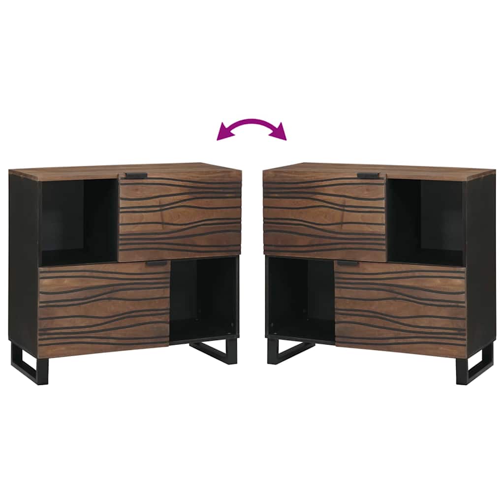 Credenza Marrone 80 x 33 x 75 cm legno massello di mango - homemem39