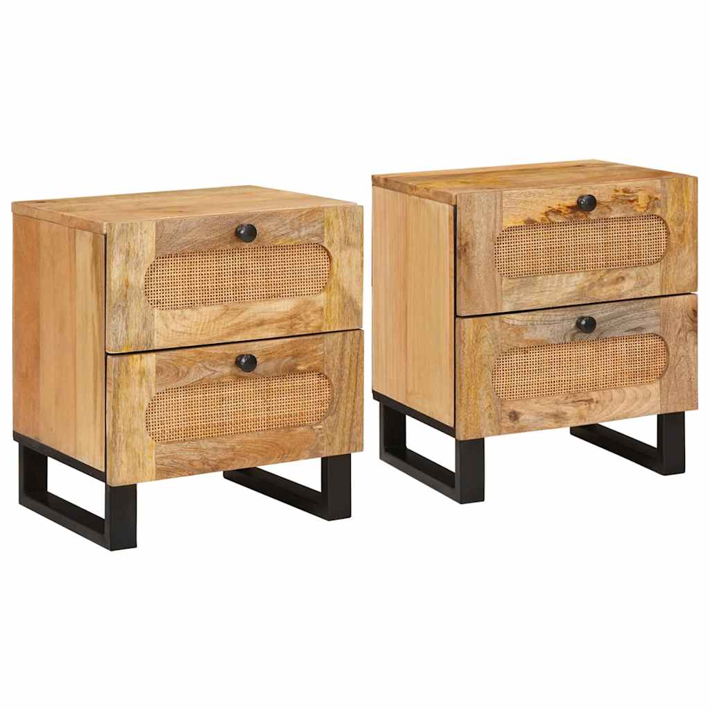 Armadio da Notte con cassetto 2 pcs Naturale 40 x 33 x 46 cm | homemem39