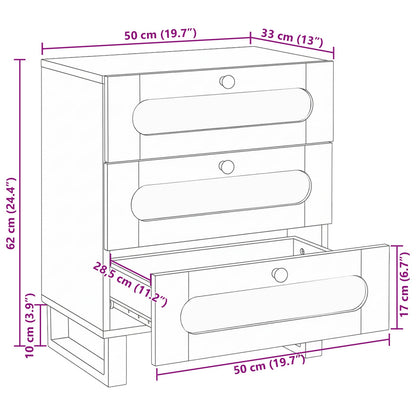 Armadio da Notte con cassetto Naturale 50 x 33 x 62 cm | homemem39