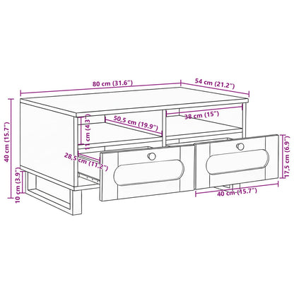 Tavolino da salotto Rovere artigianale 80 x 54 x 40 cm | homemem39