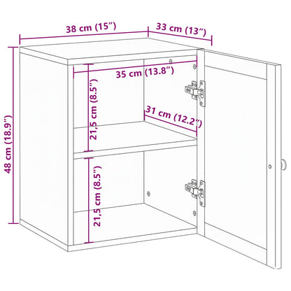 Mobile Appeso da Bagno con lo scaffale Marrone 38 x 33 x 48 cm | homemem39