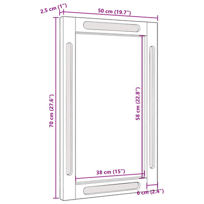 Specchio da bagno con specchio Marrone 50 x 2,5 x 70 cm | homemem39