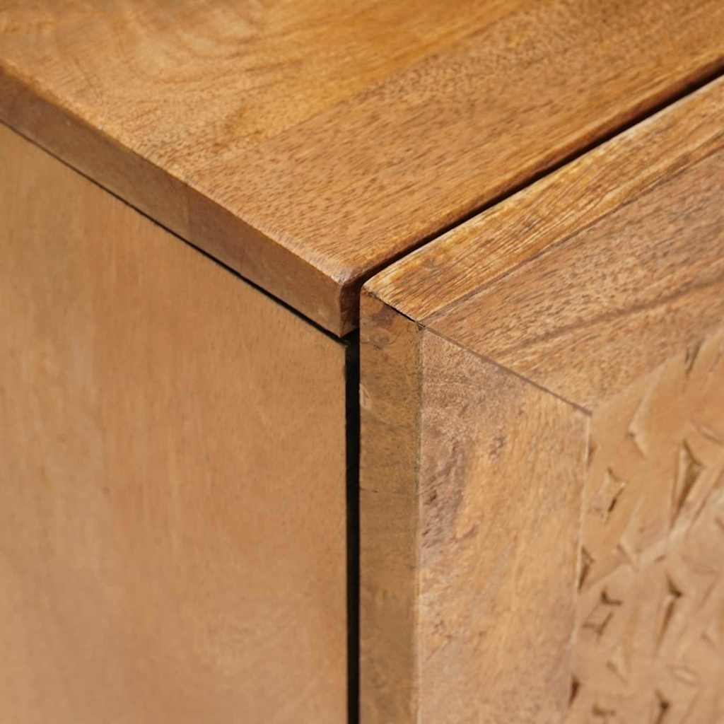 Comodino Marrone chiaro 40 x 33 x 46 cm legno massello di mango