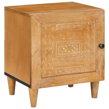 Comodino Marrone chiaro 40 x 33 x 46 cm legno massello di mango