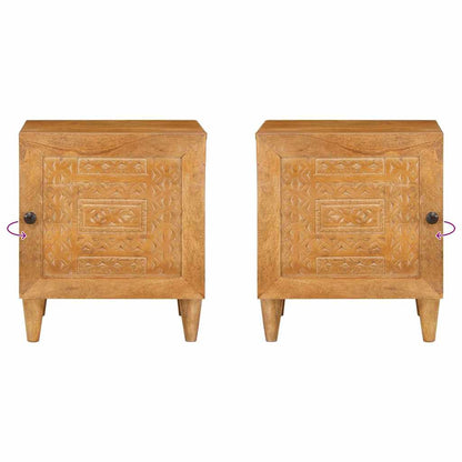 Comodino Marrone chiaro 40 x 33 x 46 cm legno massello di mango - homemem39