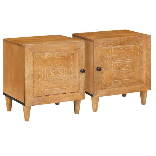 Comodino 2 pcs Marrone chiaro 40 x 33 x 46 cm