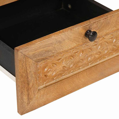 Comodino Marrone chiaro 40 x 33 x 46 cm legno massello di mango