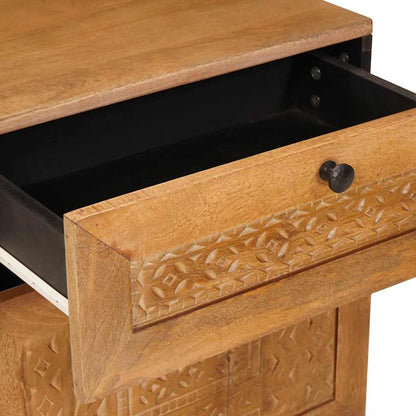Comodino Marrone chiaro 50 x 33 x 60 cm legno massello di mango - homemem39