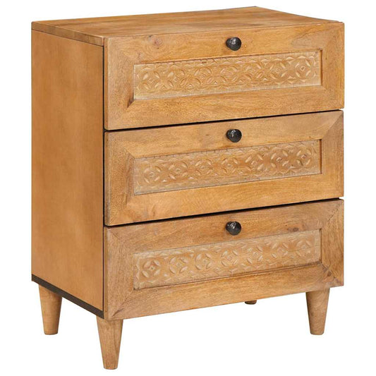 Comodino Marrone chiaro 50 x 33 x 60 cm legno massello di mango