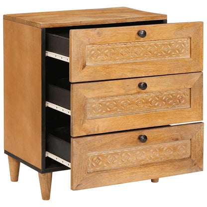 Comodino Marrone chiaro 50 x 33 x 60 cm legno massello di mango - homemem39