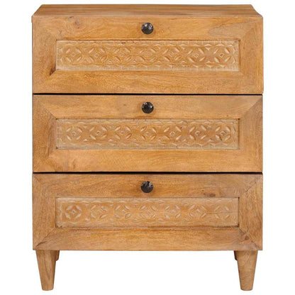 Comodino Marrone chiaro 50 x 33 x 60 cm legno massello di mango - homemem39