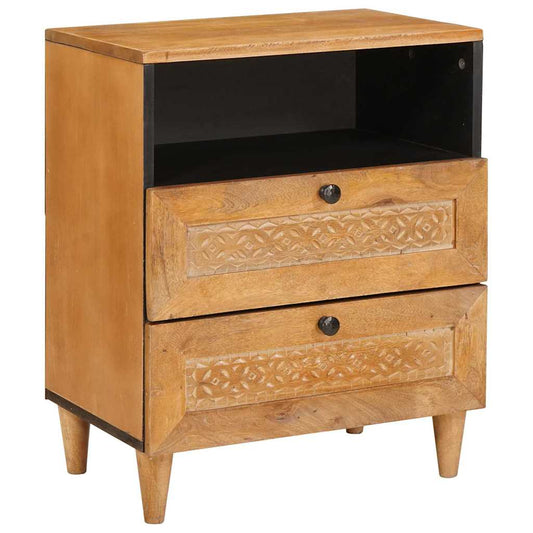 Comodino Marrone chiaro 50 x 33 x 60 cm legno massello di mango