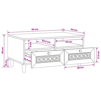 Tavolino da salotto con cassetto Marrone Chiaro 80 x 54 x 40 cm | homemem39
