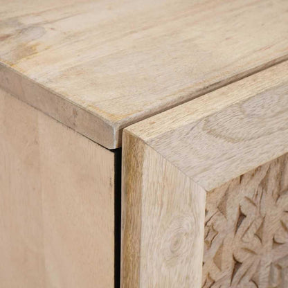 Comodino Beige 40 x 33 x 46 cm legno massello di mango