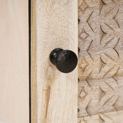Comodino Beige 40 x 33 x 46 cm legno massello di mango