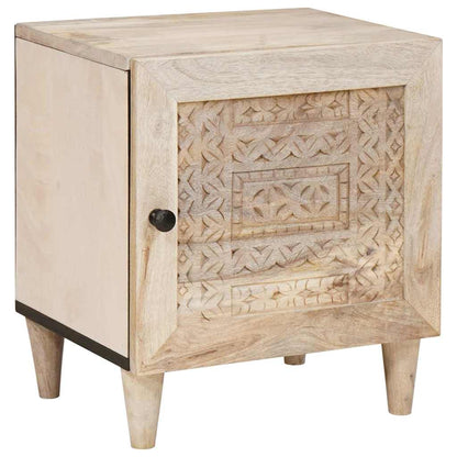Comodino Beige 40 x 33 x 46 cm legno massello di mango