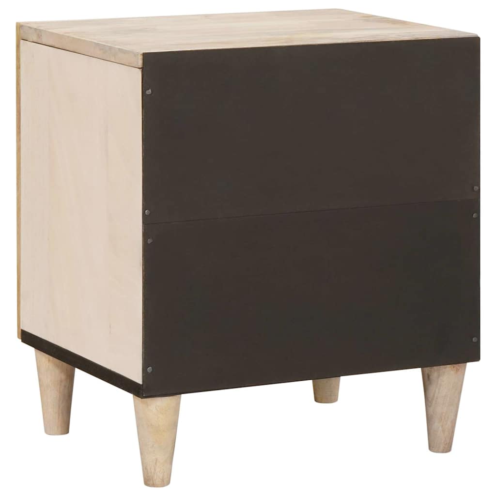 Comodino Beige 40 x 33 x 46 cm legno massello di mango - homemem39