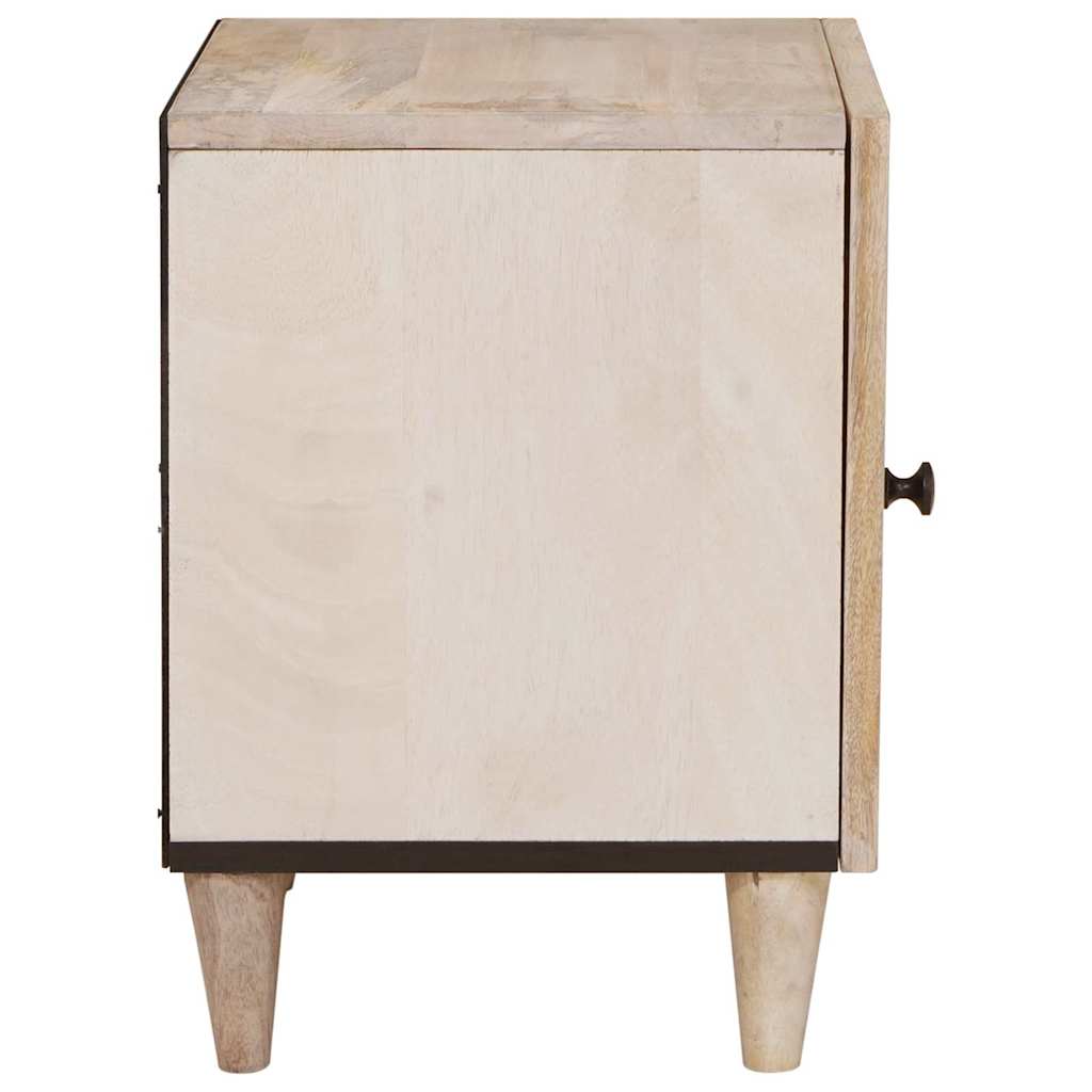 Comodino Beige 40 x 33 x 46 cm legno massello di mango - homemem39