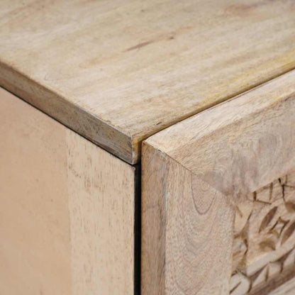 Comodino Beige 40 x 33 x 46 cm legno massello di mango