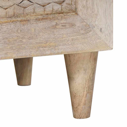 Comodino Beige 40 x 33 x 46 cm legno massello di mango