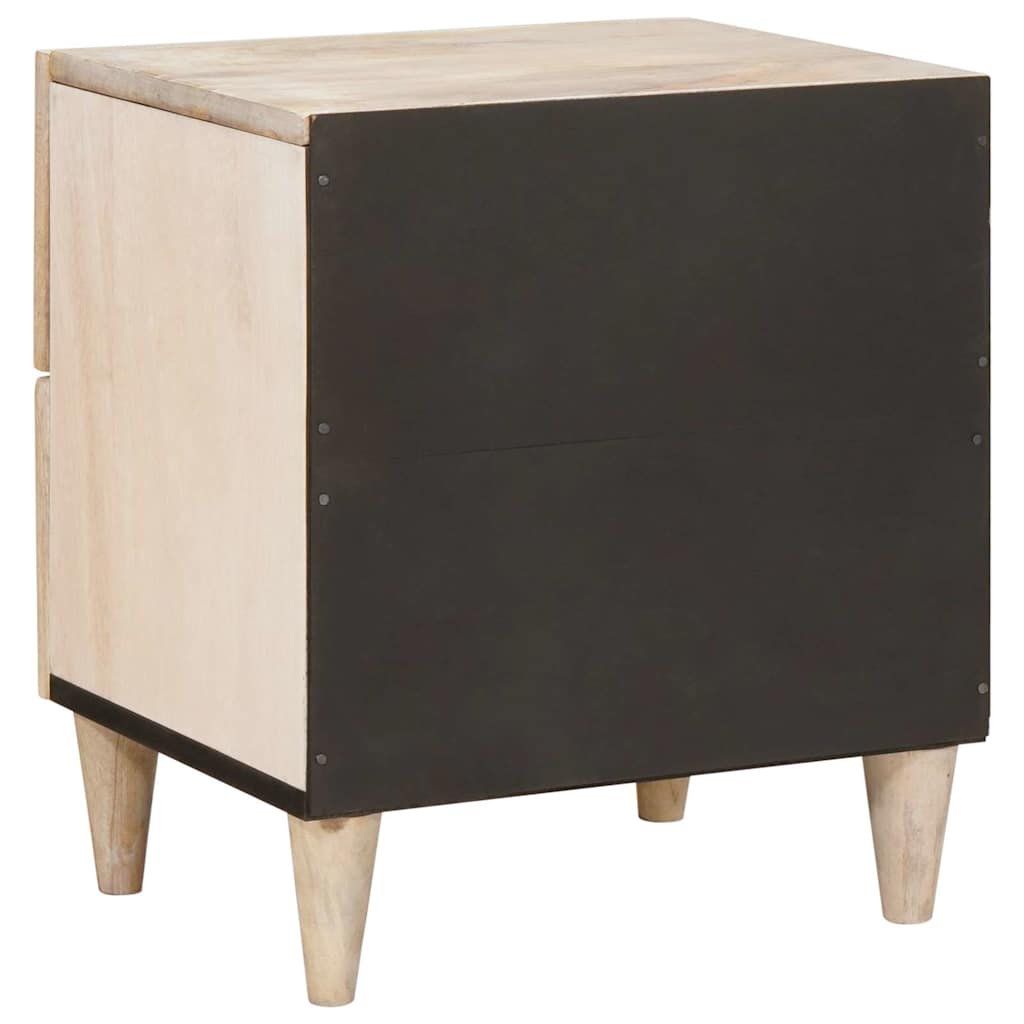 Comodino 2 pcs Beige 40 x 33 x 46 cm legno massello di mango