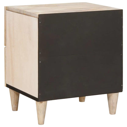 Comodino 2 pcs Beige 40 x 33 x 46 cm legno massello di mango